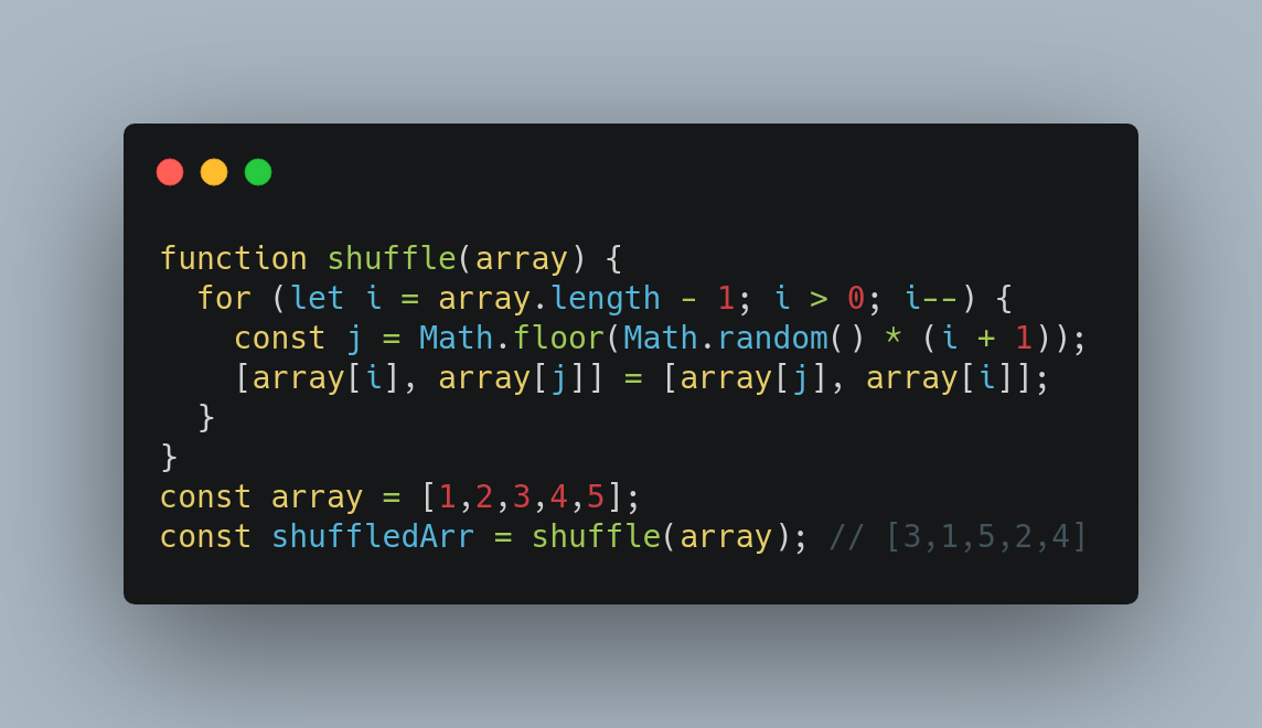 Array shuffle